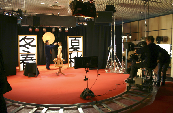 Red carpet on shooting stage as well