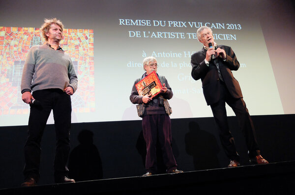 Antoine Héberlé, Jean-Paul Loublier et Pierre-William Glenn - Remise du Prix Vulcain 2013 de l'Artiste-Technicien - Photo JN Ferragut