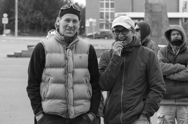 Mikhail Krichman and Andrei Zvyagintsev on the set of "Leviathan" - Photo Anna Matveeva