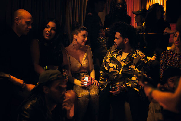 Julia Fox (center) with The Weeknd in "Uncut Gems" - Photo by Julieta Cervantes - Image courtesy of A24