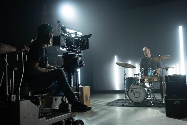 BTS du tournage d'un clip pour le groupe Night Coast dans le nouveau studio Arri de New York.