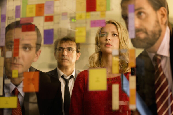 David Marsais, Albert Dupontel, Virginie Efira, and Grégoire Ludig - Photo by Jérôme Prébois – ADCB Films