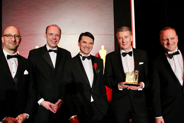 Remise des Oscars techniques, les membres de l'équipe Arri - De g. à d. : Marc Shipman-Mueller, Stephan Schenk, Franz Kraus, Walter Trauninger, Achim Oehler