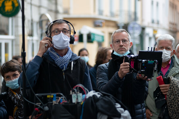 Antoine Mercier, chef opérateur du son, et Laurent Larivière, réalisateur - Photo Claire Nicol