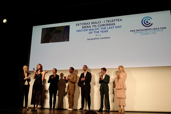  Jacqueline Lentzou, lors de la remise du Prix Découverte Leica Ciné du Court métrage pour "Ektoras Malo : I teleftea mera tis chronias" - Photo Ariane Damain Vergallo