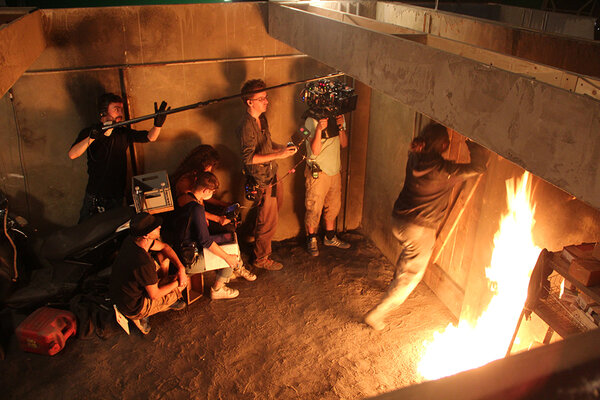 Filming the cellar fire - DR - ©Marine Beauguion