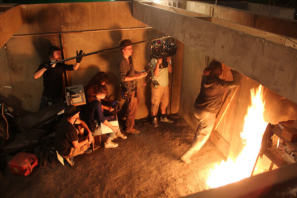 Tournage de l'incendie de la cave - DR - ©Marine Beauguion