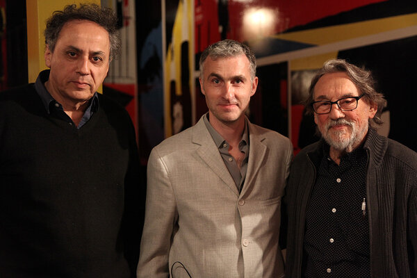 Darius Khondji, Pierre Filmon et Vilmos Zsigmond, à Paris en mai 2014 - Photo Marie Spencer