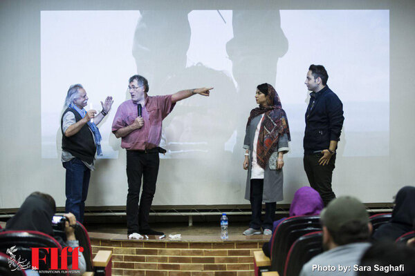 Gholamreza Aza et Philippe Ros, à la Soureh Art University