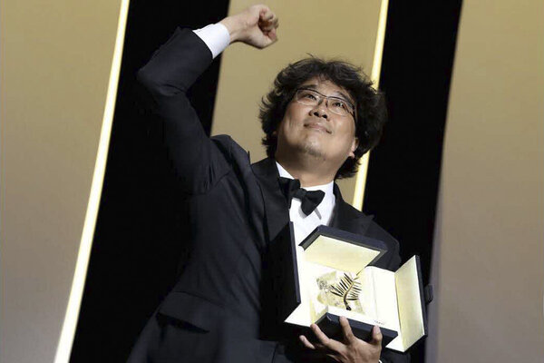 Bong Joon-ho, Palme d'or en main pour le film "Parasite"