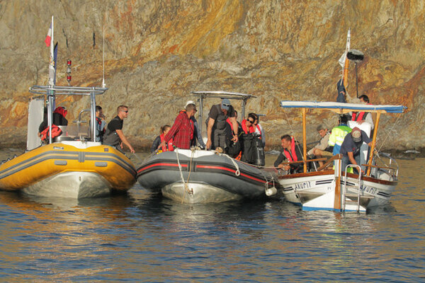 En mer, tournage équipe légère - Photo Alain Guizard