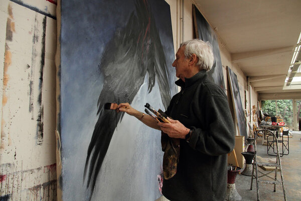 Vladimir Velickovic dans son atelier - Photo François Catonné