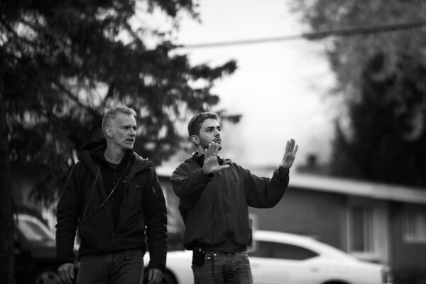 André Turpin and Xavier Dolan on the set of "Mommy" - DR