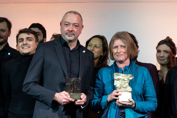 Tommaso Vergallo, Noir Lumière, et Béatrice Bauwens, MPC Paris - Photo Leila Graindorge - ENS Louis-Lumière pour l'Académie des César 2023