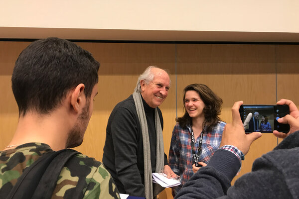 Vittorio Storaro and a festivalgoer - Photo Alex Lamarque