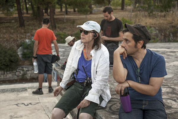 Hélène Louvart et Panos Koutras sur le tournage de "Xenia" - DR