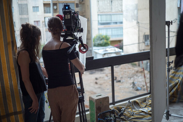 Virginie Surdej at the camera, with Agathe Corniquet at her side