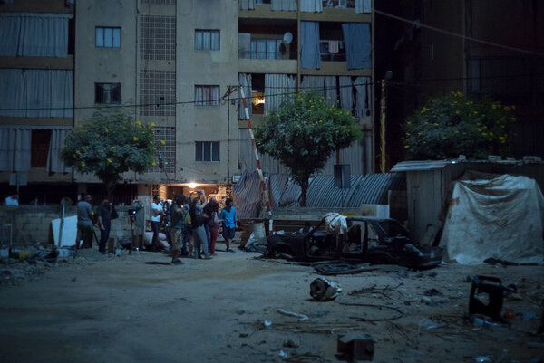 One of the only shooting locations out of the apartment - When Halima runs into the night to find her husband's body, the camera runs with her. M40s were set up to reflect off of fabric set up on the roof of a building high enough to maintain the softness of the moonlight created in this way and to cover a wide area.