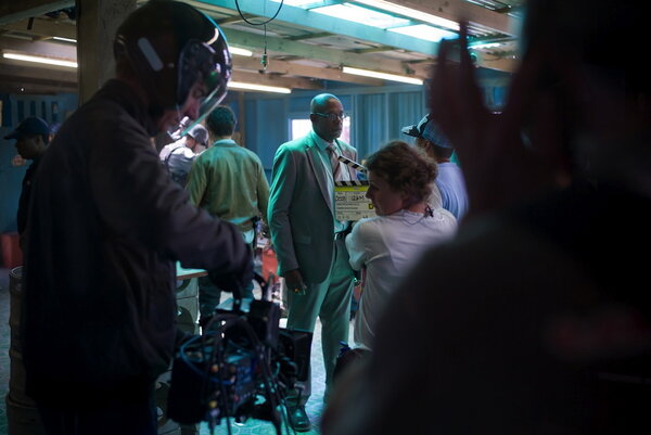 Denis Rouden, caméra à la main, avec Forest Whitaker - Photo Michael Agel