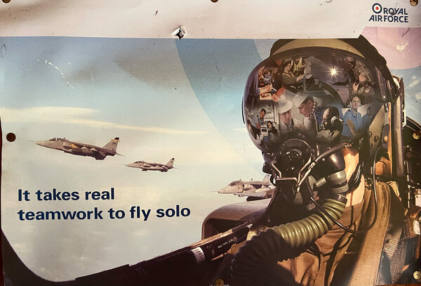 September 10, 2024 - Royal Air Force advert | Photo by Gilles Porte (iPhone) - A Royal Air Force advertisement seen in the terminal of San Bartolo airport. An image that makes perfect sense, given that a film will always be the result of a team effort!