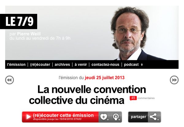 Ecouter François Margolin et Arnaud Roth sur l'antenne de France Inter