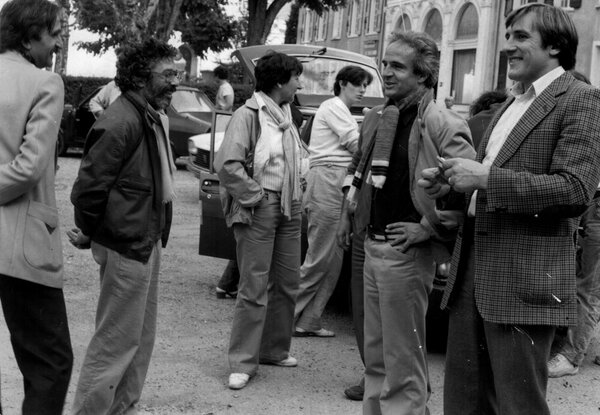Armand Barbault, Suzanne Schiffman, Caroline Champetier, François Truffaut et Gérard Depardieu - Tournage de <i>La Femme d'à côté</i>, de François Truffaut