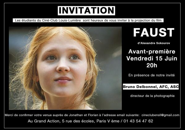 "Faust", projeté au Ciné-club de l'Ecole Louis-Lumière