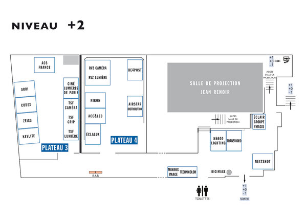 Micro Salon AFC 2016 - Plan du niveau +2 (2<sup class="typo_exposants">e</sup> étage)