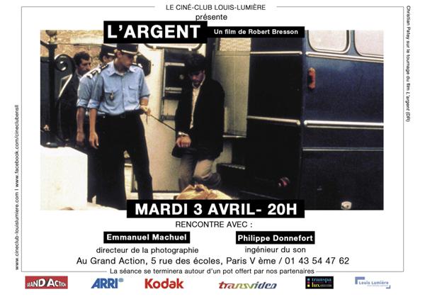 "L'Argent" de Robert Bresson, projeté au Ciné-club Louis-Lumière