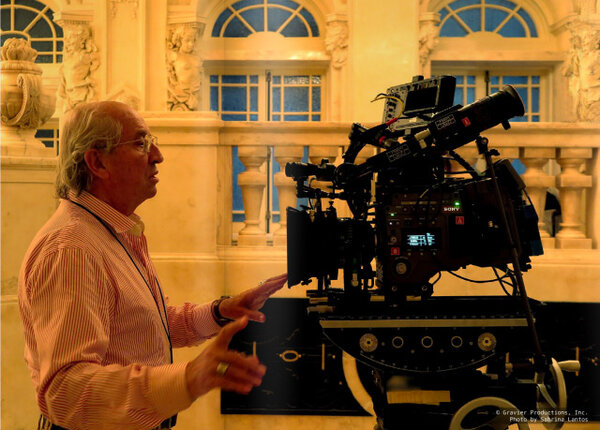Vittorio Storaro et la caméra Sony F65, sur le tournage de "Cafe Society" - Photo Sabrina Lantos