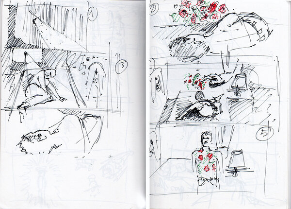 Le storyboard de la séquence de Camera Obscura