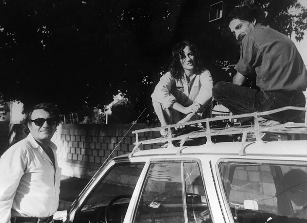 Claude Lanzmann, Caroline Champetier et Dominique Chapuis, en tournage en Israël au printemps 1978