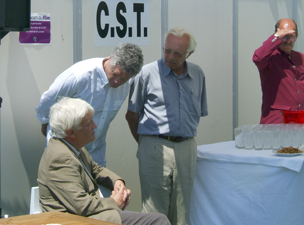 Le producteur Jacques Perrin, Pierre-William Glenn, président de la CST, et Yves Louchez, délégué général