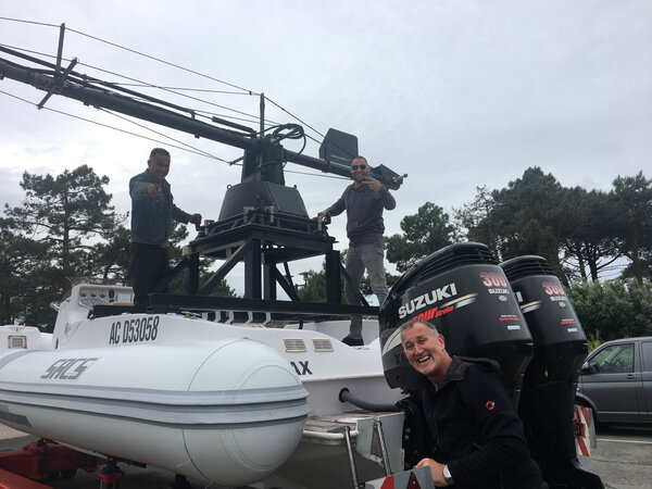 Half-rigid boat and our Russian Arm in Cap Ferret