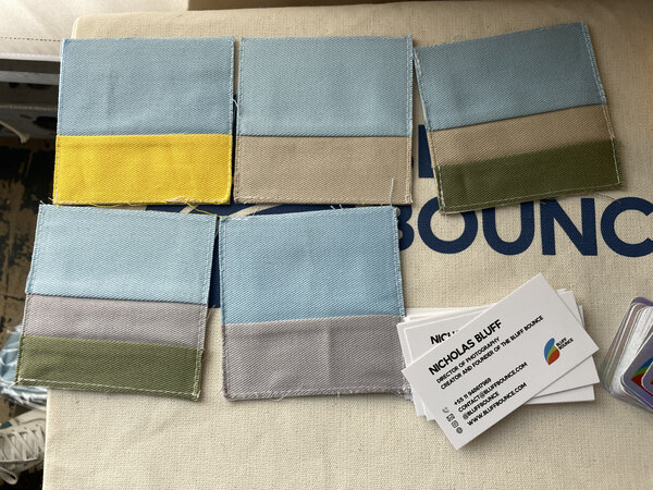 Samples of Bluff Bounce fabrics - Photo Steeven Petitteville