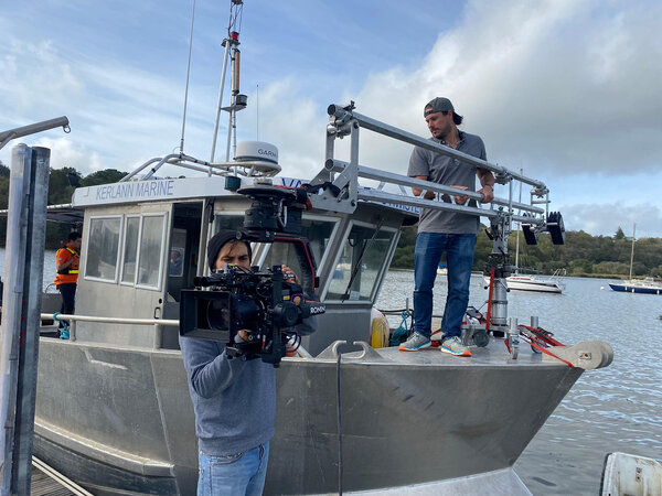 Installation de la caméra et du Ronin sur le bateau