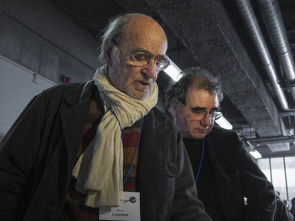 Pierre Lhomme and Jimmy Glasberg at the AFC Micro Salon in 2004 - Photo by Marc Salomon