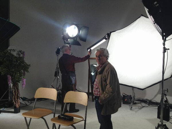 Richard Andry et Robert Alazraki prenant quelques mesures sur l'espace Photo/Beauté - DR