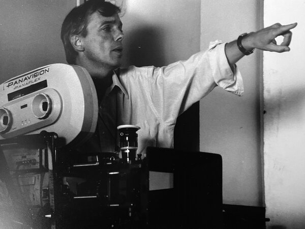 Romain Winding sur le tournage de "Belle maman", de Gabriel Aghion, en 1998 - Photo Géraldine Rouillon