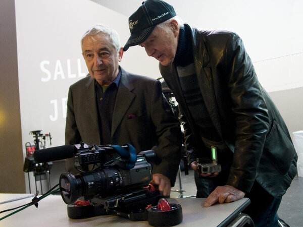 Willy Kurant et Haskell Wexler à La fémis, à Paris en 2004 - Photo Marc Salomon