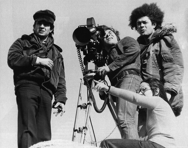 François Truffaut, Walter Bal et Pierre-William Glenn sur le tournage d'"Une belle fille comme moi", en 1972 - DR