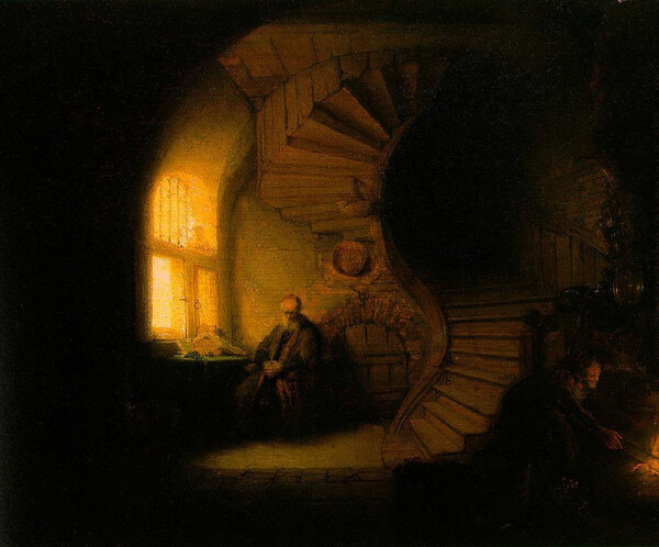 Rembrandt, "Philosophe en méditation", 1632 - Paris, Musée du Louvre