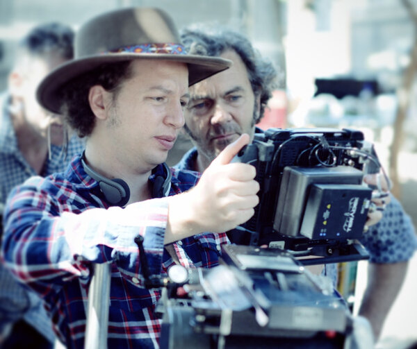 Michel Franco et Yves Cape sur le tournage de "Chronic"