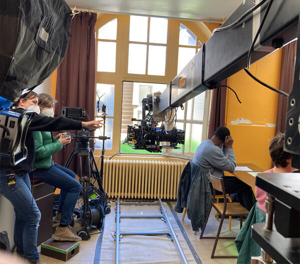 Sur le tournage d'"Un petit frère" - Photo Hélène Degrandcourt