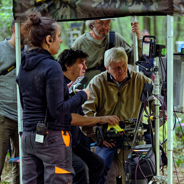 Michel Benjamin, au centre, et Jacques Perrin, à droite, sur le tournage des "Saisons" - DR