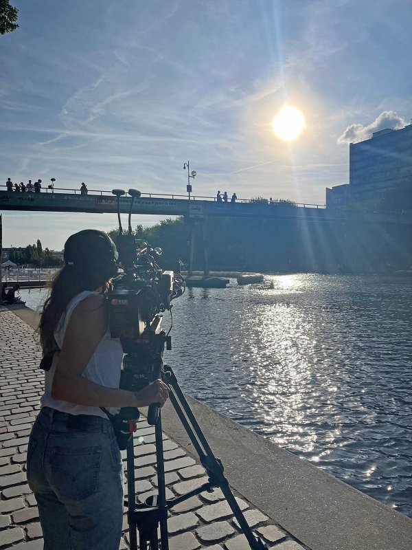 Tournage au bord du canal de l'Ourcq - Photo Louis Sciara