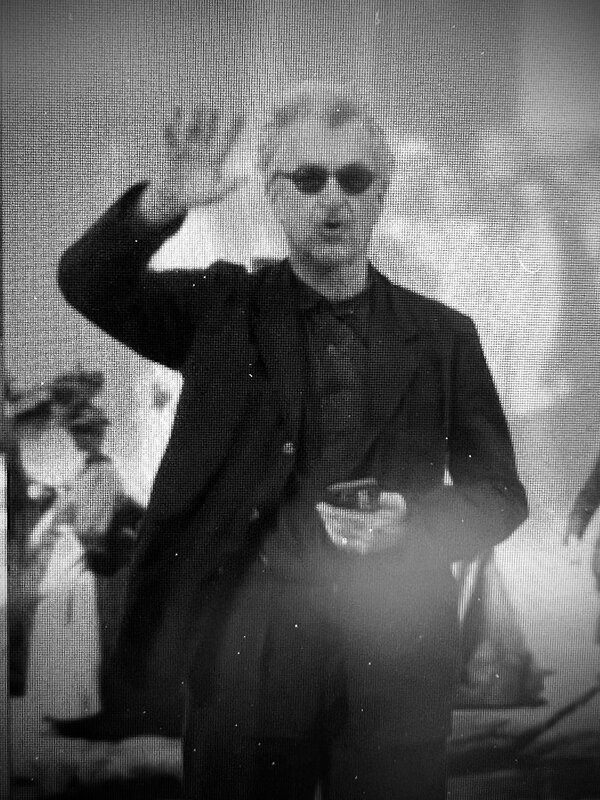 Wim Wenders par retour vidéo moniteur N&B (1) - Photo Guillaume Le Grontec