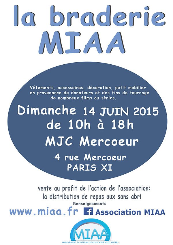 La braderie MIAA du printemps 2015 annoncée