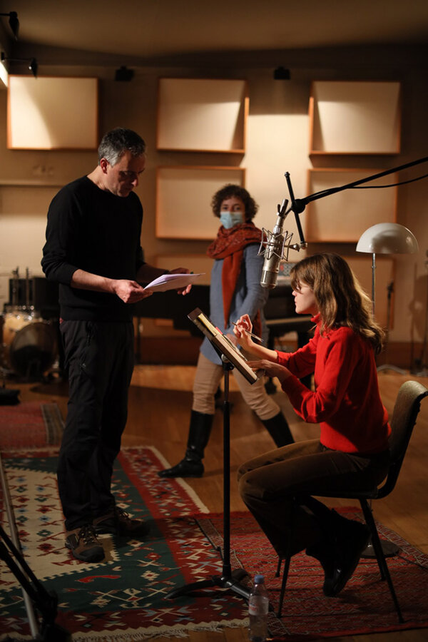 Cyril Leuthy et Céleste Brunnquell pendant le tournage - Photo Pierre-Lou Quillard