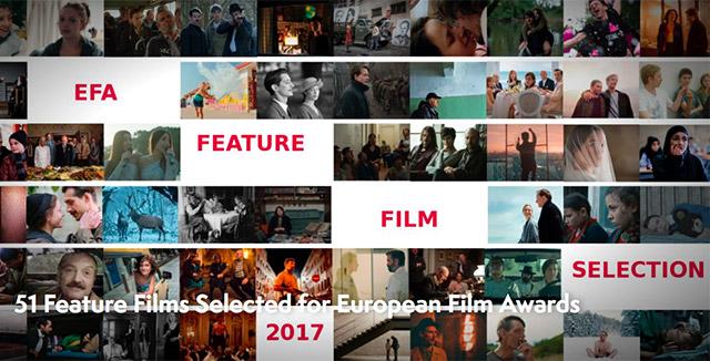30es Prix du Cinéma Européen, 51 films présélectionnés